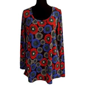 LuLaRoe Lynnae Floral Top L/S Hi-Lo - NWOT Medium